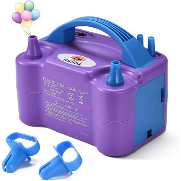 Electric Portable Dual Nozzle Balloon Blower Pump Inflation  [110V~120V, 600W] - Picture 1 of 6